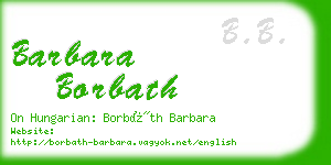 barbara borbath business card